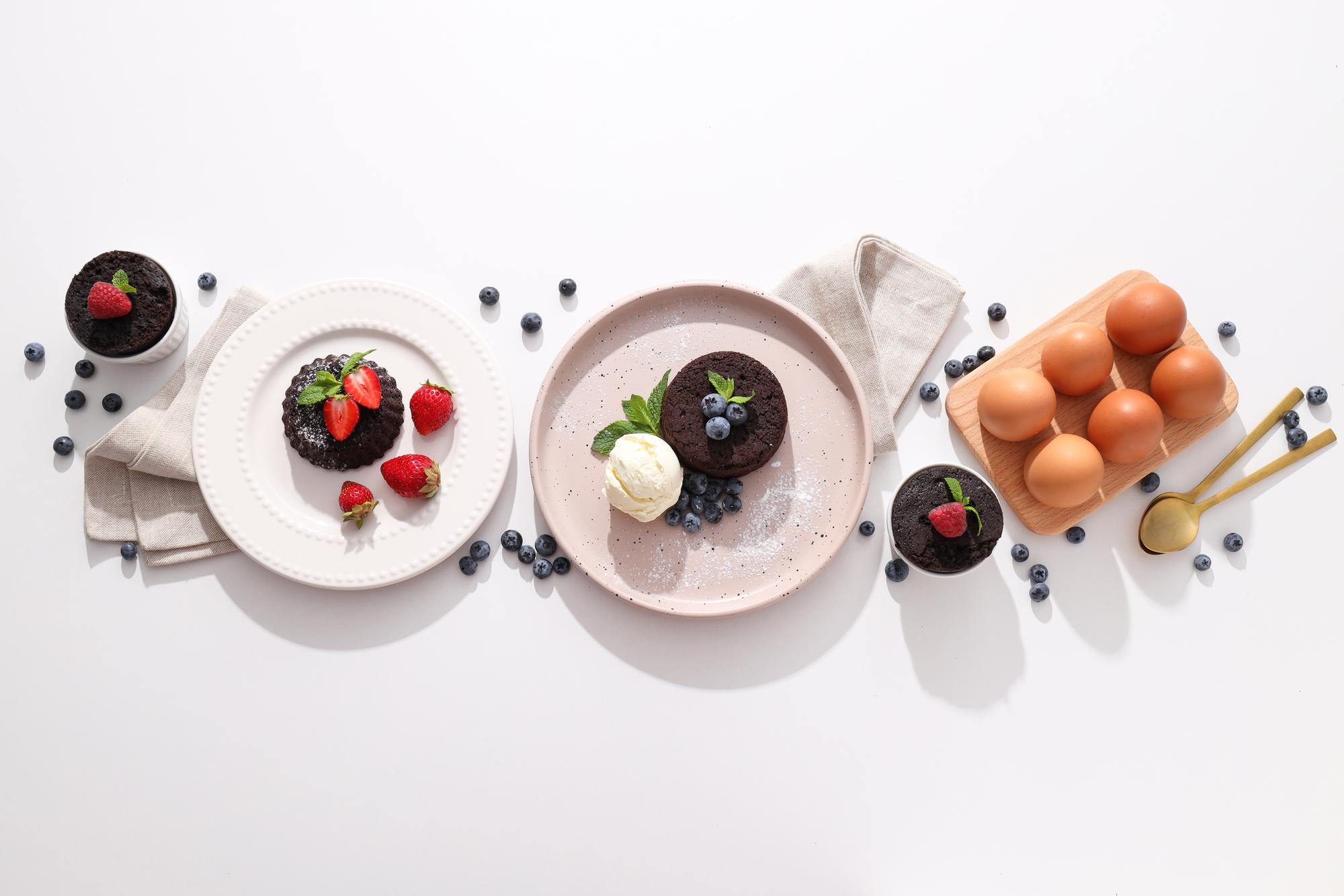 delicate dessert assortment on white plate
